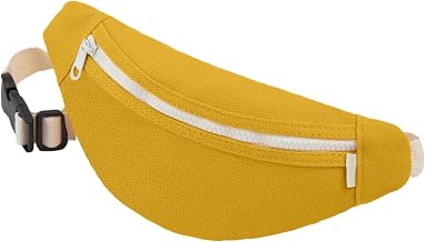 Dzxin Kids Canvas Fanny Pack Fanny Pack Unisex Toddler Boys Girls Chest Bag for Bear Walking Hiking Travel Sports (Yellow)
