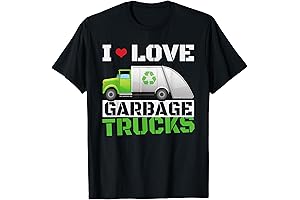 I Heart Love Remote Control Trash Truck T-Shirt Toddler Boys Kids Tees