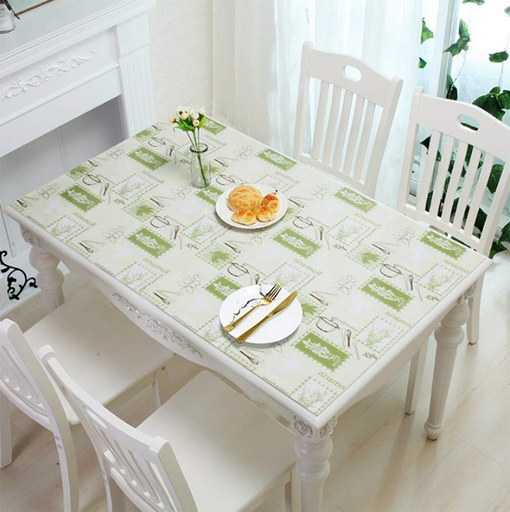 Soft Glass Plastic PVC Tablecloth Waterproof Anti-scalding Oil-Proof Disposable Heat-Resistant Table Mat Coffee Table Cloth Thick Crystal Plate Easy to Care Heat Insulation (C60*100CM)