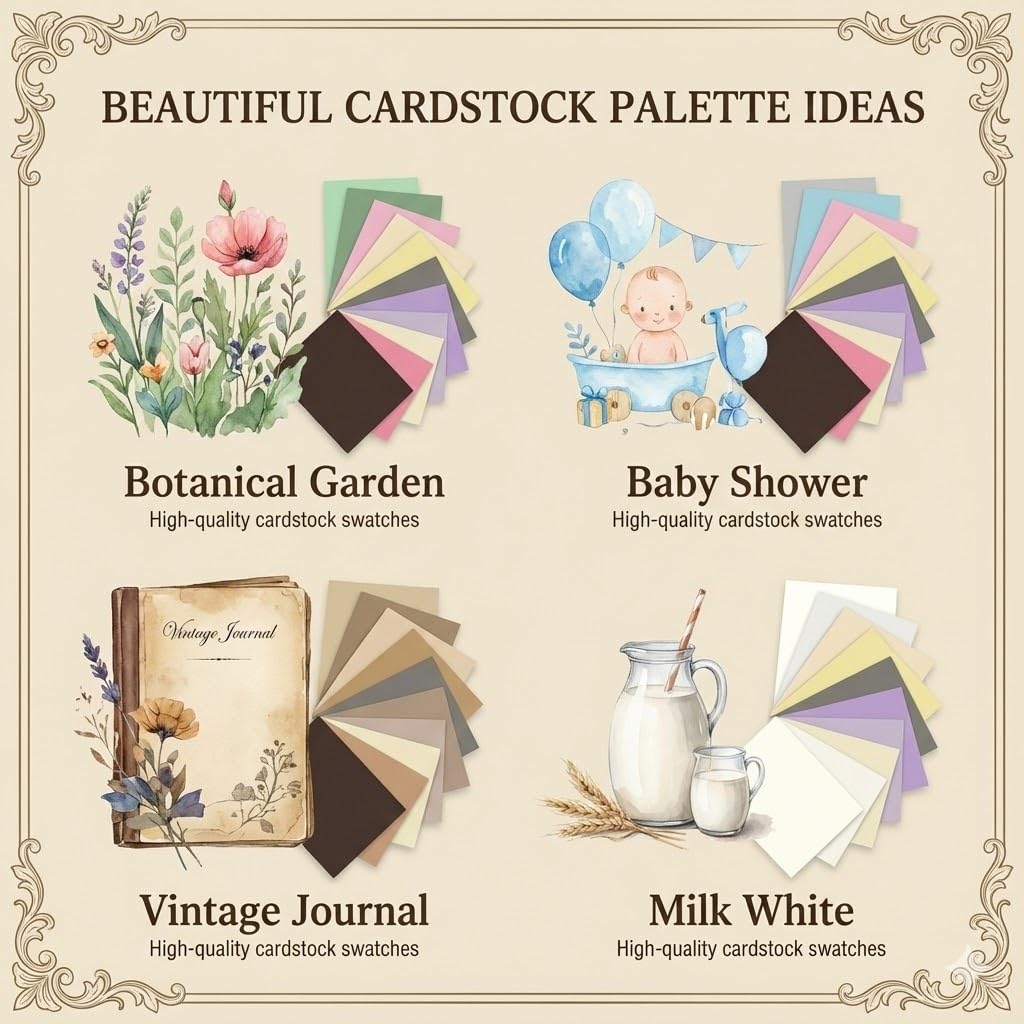 Farbiger Karton, 8,5 x 11 cm, 100 Blatt, Boho-Pastellkarton, fester Kern, 180 g/m², 10 gedeckte Farben, einschließlich Salbeigrün, Kaffee und Altrosa, für Cricut, Scrapbooking, Blumen und