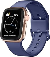 Vista 38 de Correa deportiva para Apple Watch, 49, 46, 45, 44, 42, 41, 40 y 38 mm, correa de silicona suave, cierre clásico, reemplazo para iWatch Series 11