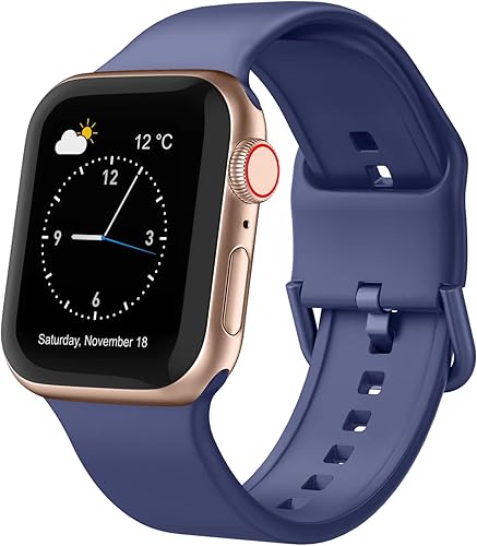 Miniatura 38 de Correa deportiva para Apple Watch, 49, 46, 45, 44, 42, 41, 40 y 38 mm, correa de silicona suave, cierre clásico, reemplazo para iWatch Series 11