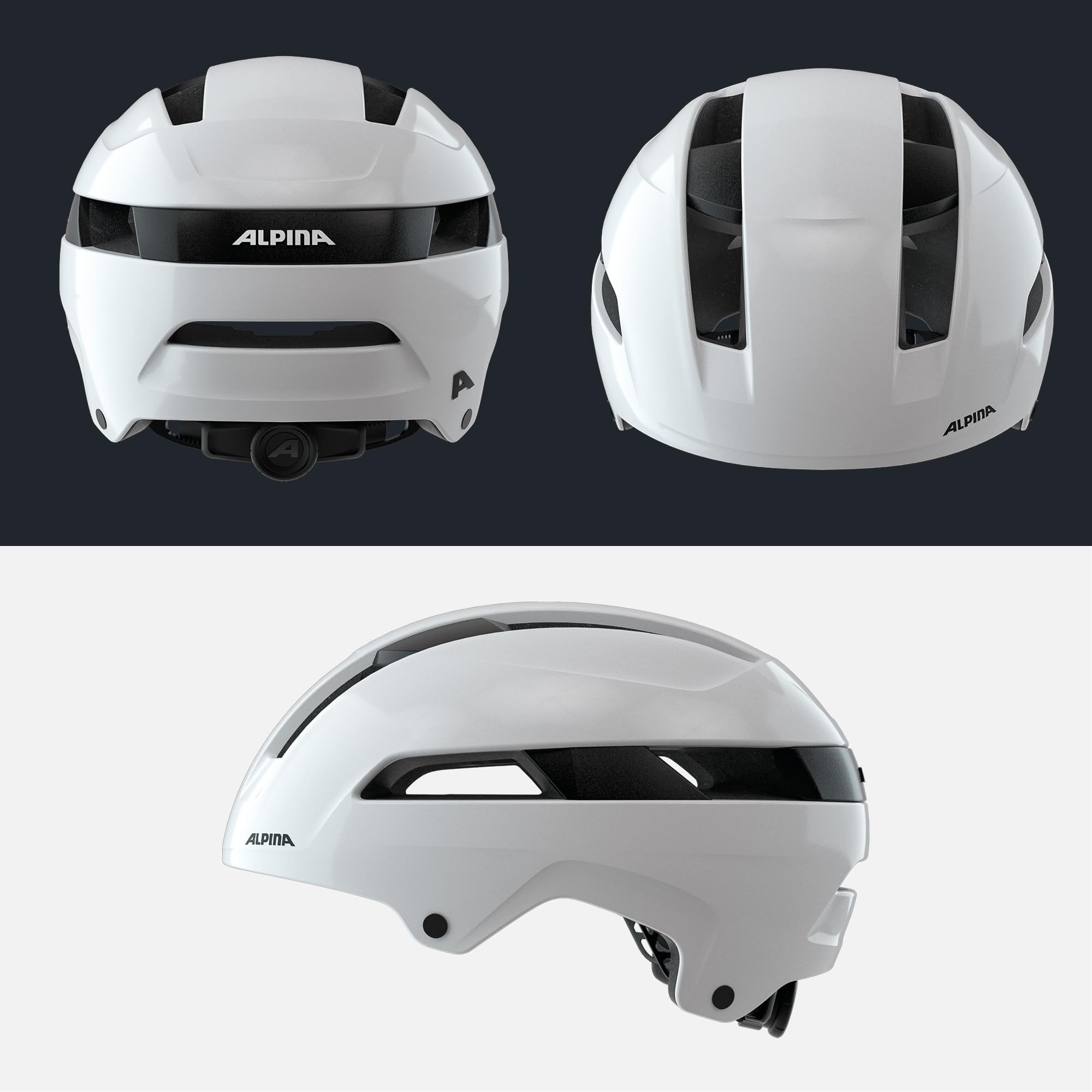 ALPINA Unisex - Adulti, SOHO casco da ciclismo, white gloss, 55-59 cm