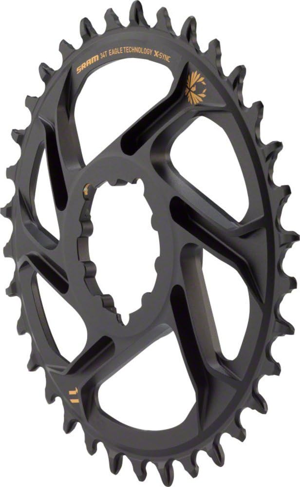 SRAM X-SYNC 2 Eagle Chainring 34T Direct Mount Black/Gold 6mm Offset