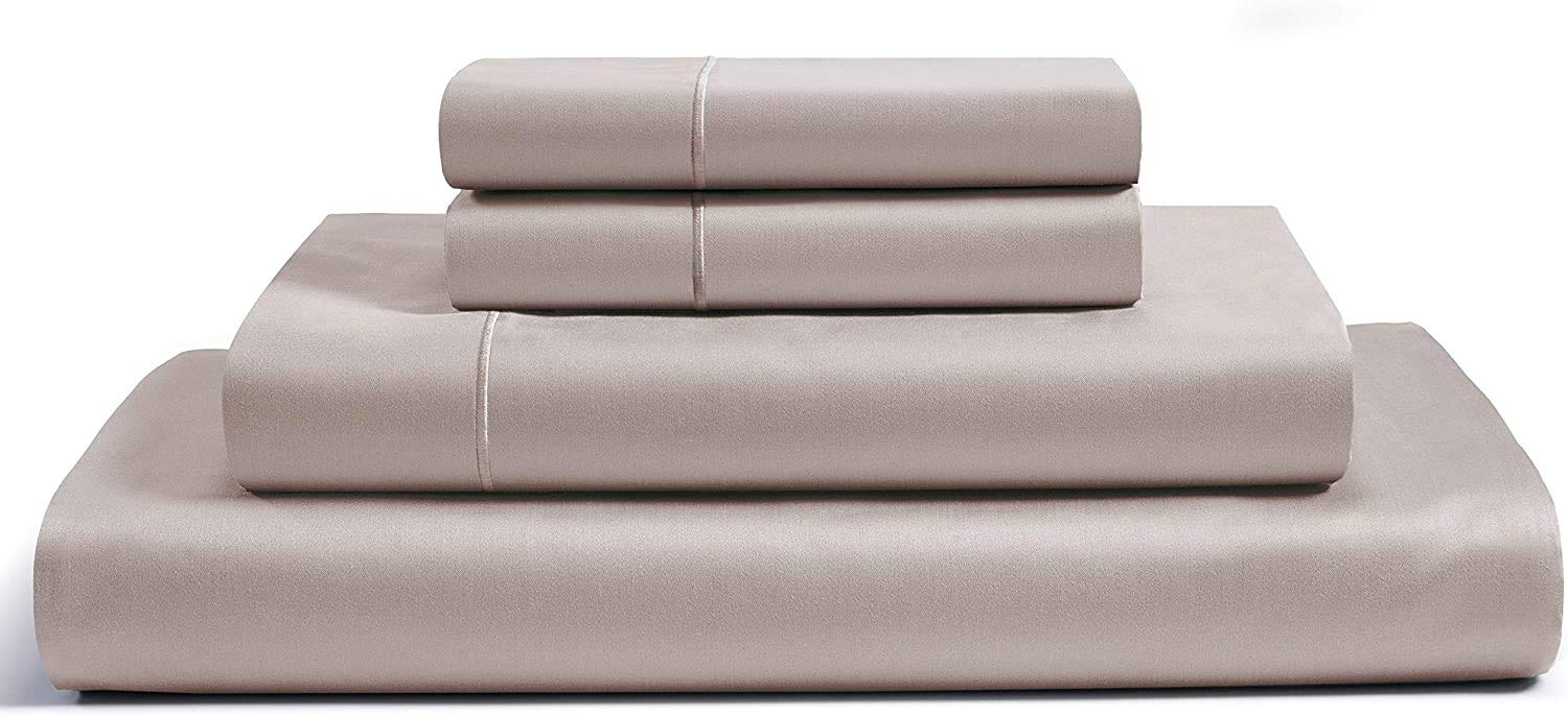 Luxury Egyptian Cotton Bedding Sets Queen: Soft & Durable 4 Piece Queen Sheets, Queen Size Sheets Taupe, Sheet & Pillowcase Sets, High-Quality Sateen Weave Hotel Sheets Fits upto 18" mattress