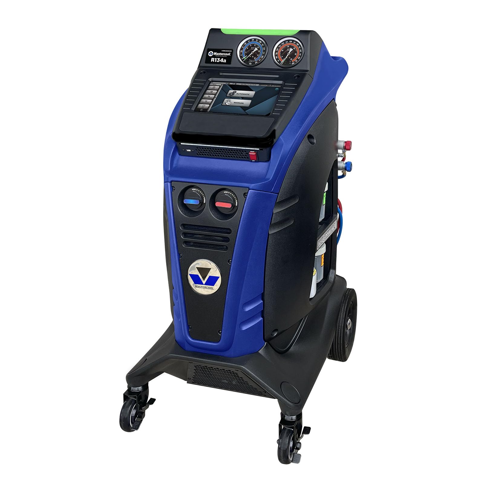 Mastercool COMMANDER2100 R134a Recovery, Recycling & Recharge Machine – 10” Touchscreen Tablet – Built-in Vehicle Refrigerant Database – 6 CFM Vacuum