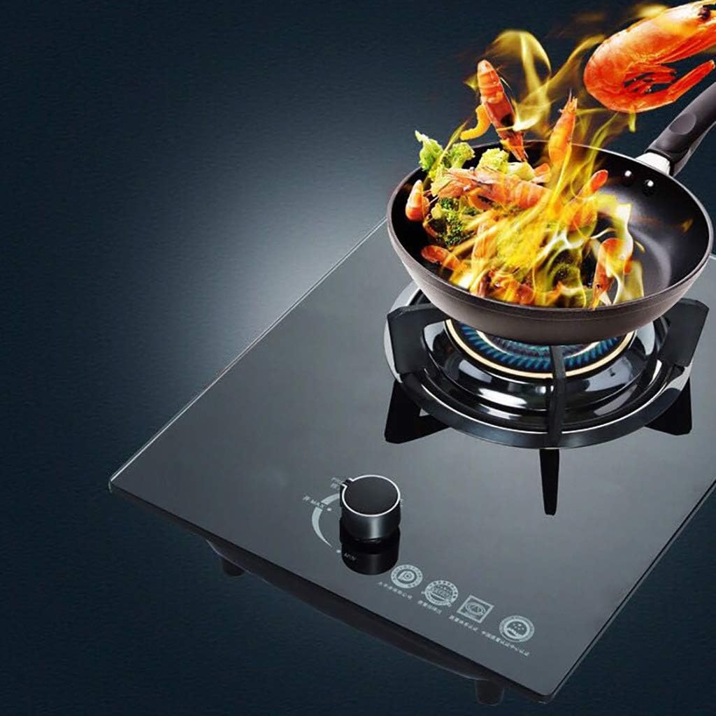 Upgrade Gas Stove Black Tempered Glass Gas Cooktop 3.4kW Triple Ring Burner With Zinc-magnesium Alloy Rotary Button And Flame Failure Protection (Double Burner Stove) [Energy Class A] (Colo