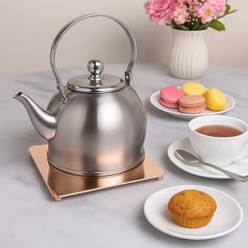 UPware Enamel On Steel Whistling Tea Kettle, Stovetop Teakettle (2.3