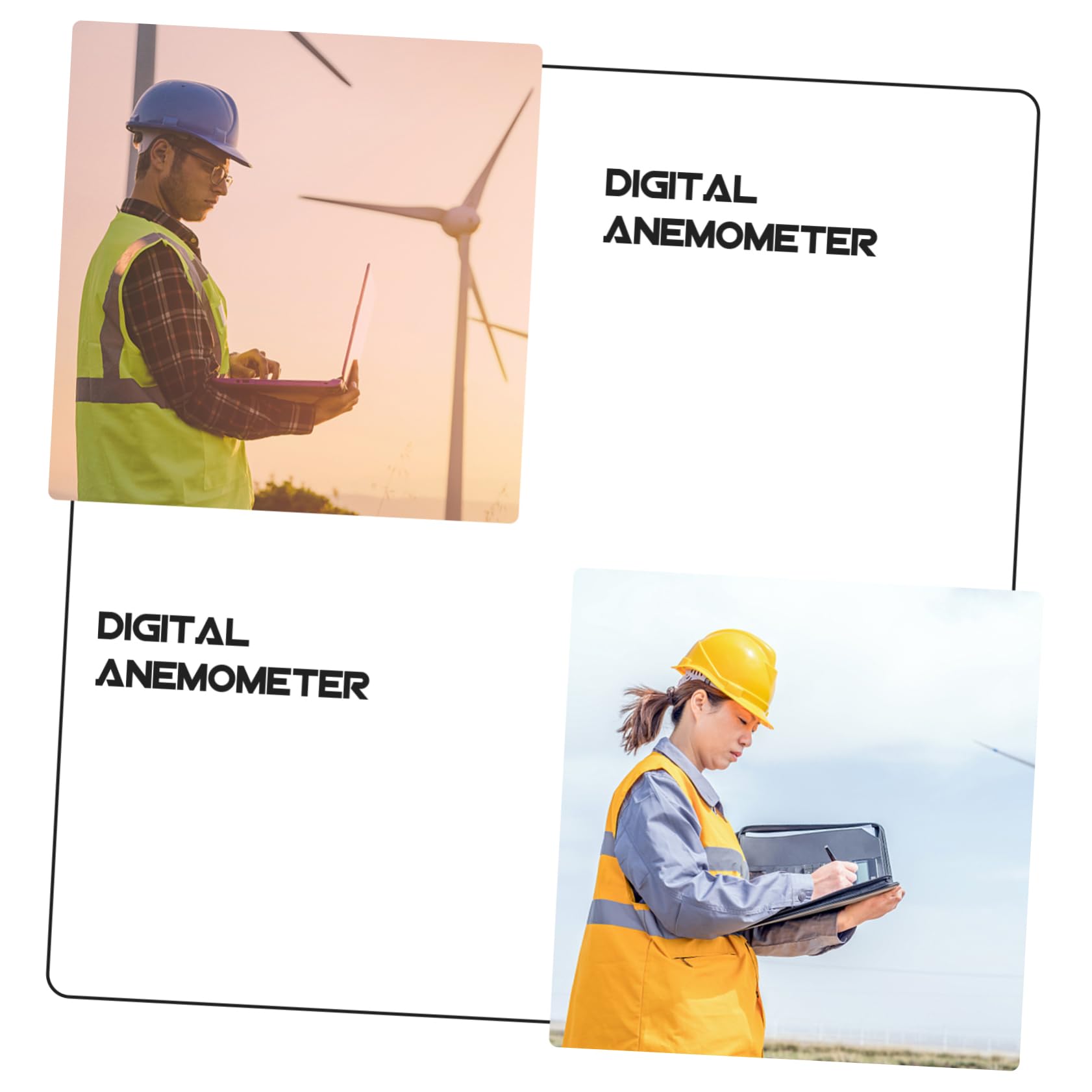 BESPORTBLE 2 Pièces Anémomètre numérique mesure de la vitesse de l'air compteur de mesure d'air anemometre portable anémomètre portable de la vitesse du vent ventilateur Plastique