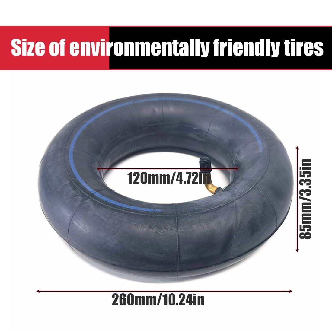 Cámara de Aire 3.00-4.0 Reforzada Neumático Interior Goma Gruesa para Carretillas Válvula Curva