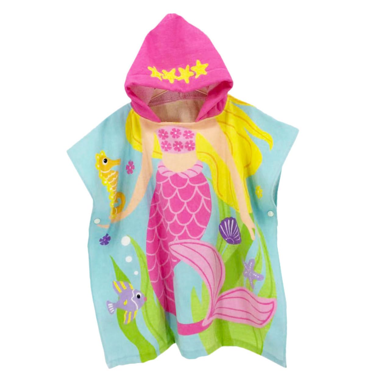 Gatuida Junge Mädchen Baumwoll Strandtuch mit Kapuze und Cartoon Motiv Tragbares Badetuch für Jungen und Mädchen Leicht und Hautfreundlich