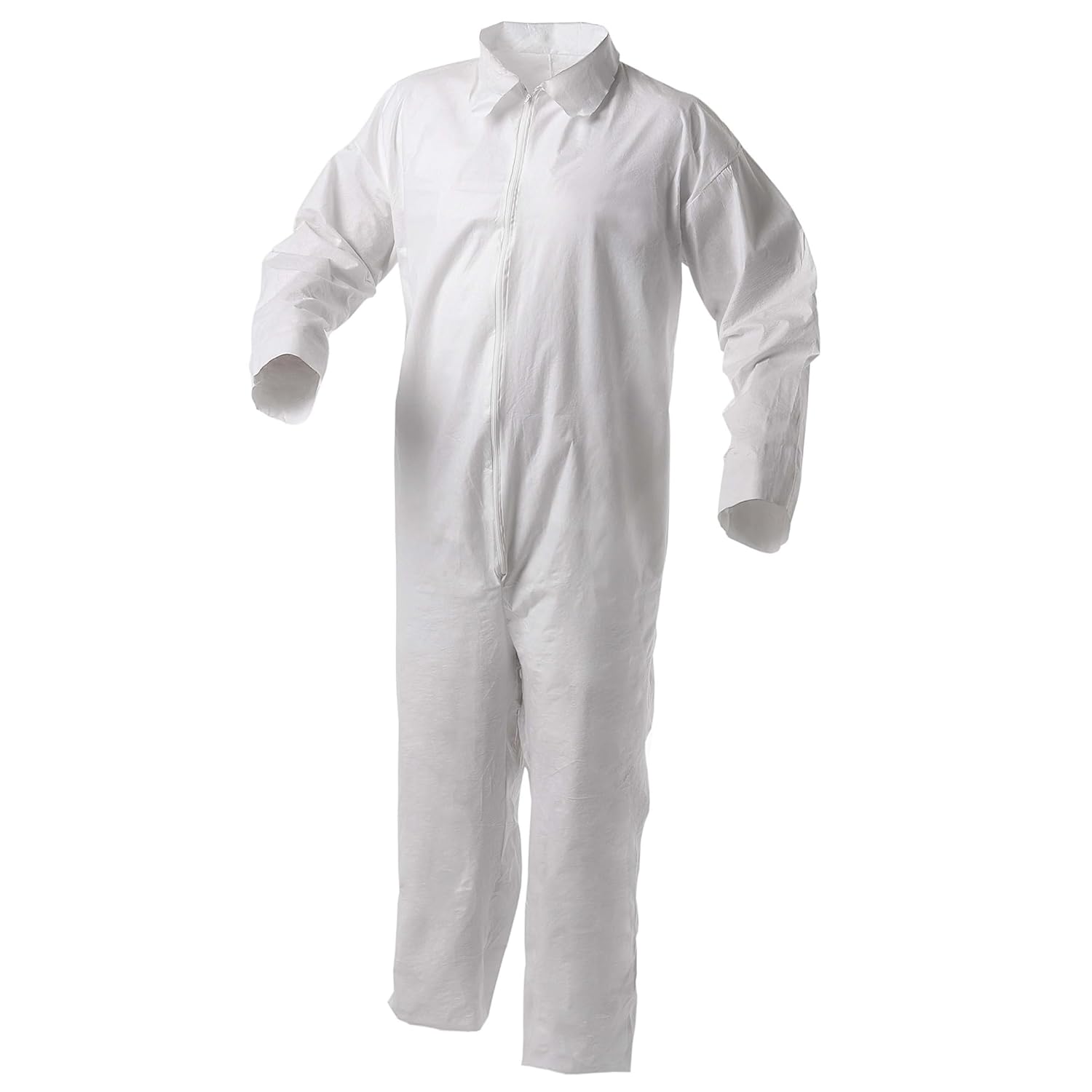 Kleenguard A35 Disposable Coveralls (38918), Liquid and Particle Protection, Zip Front, Open Wrists & Ankles, White, Large, 25 Garments / Case