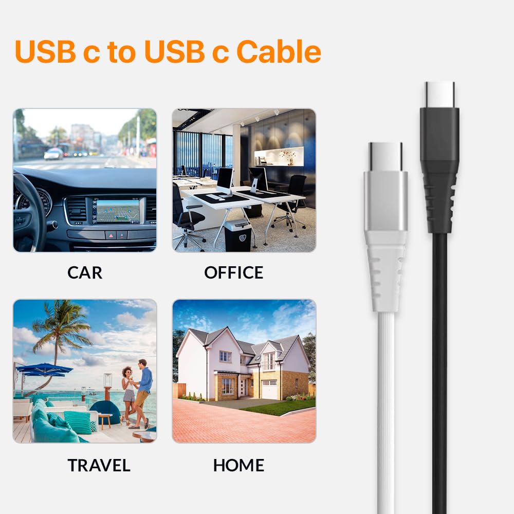 LAX USB-C to USB-C cables used in various environments: car, office, travel, home