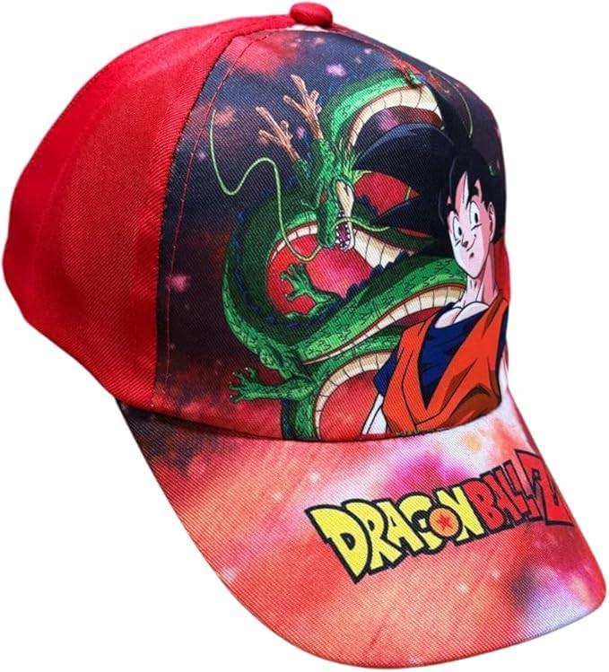 New Import Dragon Ball Z - Berretto Regolabile con Visiera Curva, per Bambini e Ragazzi, Motivo: Goku e Shenron