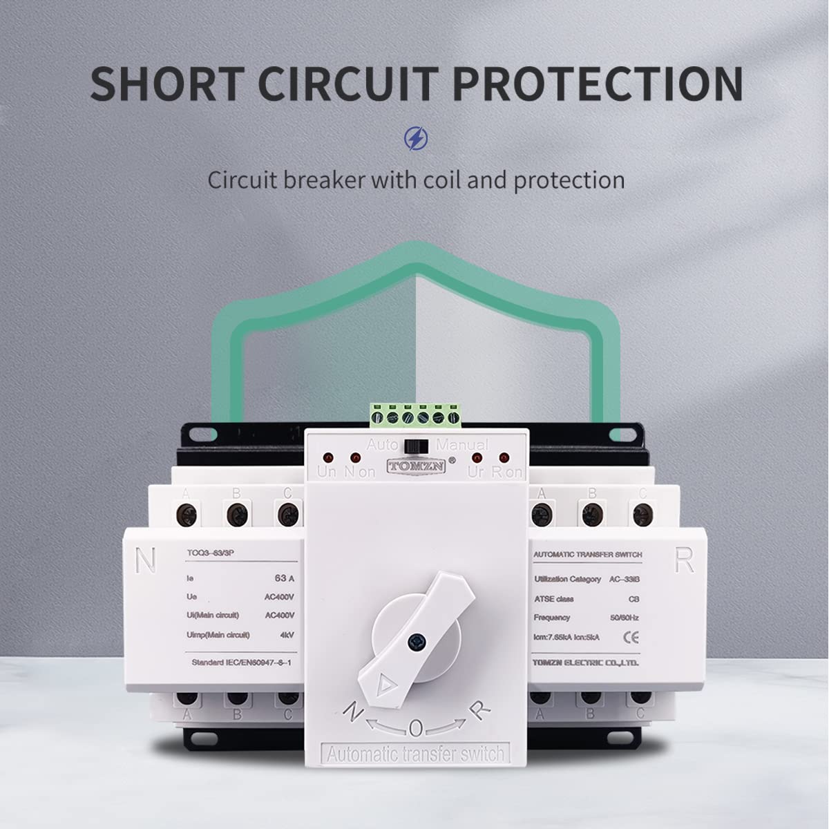 Interruttore Magnetotermico Differenziale 3P 63A 380 V 50/6 0Hz 3 Wire. MCB. Tipo Dual Power Switch di trasferimento automatico ATS