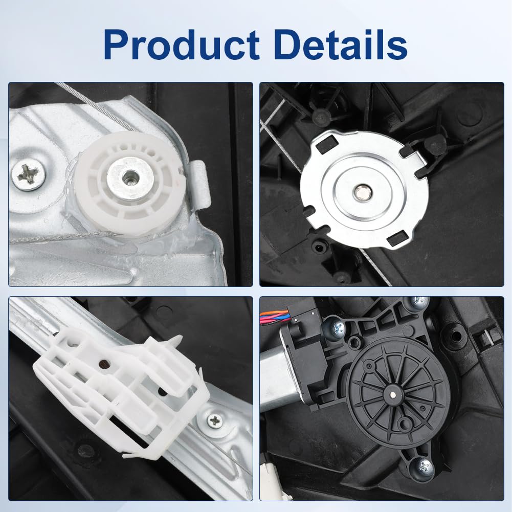 Front Right Passenger Side Power Window Regulator with Motor Compatible with Ram 1500 2011-2012 Dodge Ram 1500 2500 2009-2010 Replacement for 68044848AA 68044848AB