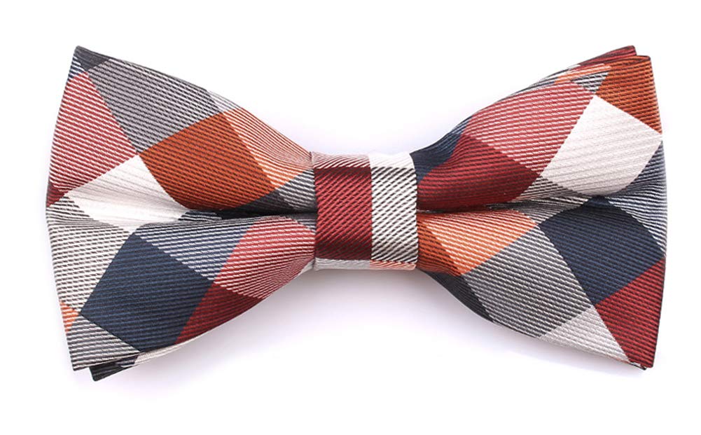 Kihatwin Skinny Ties for Mens Novelty Plaid Check Business Wedding Fashion Formal Neckties 2.7, Pocket Square, Bow Ties
