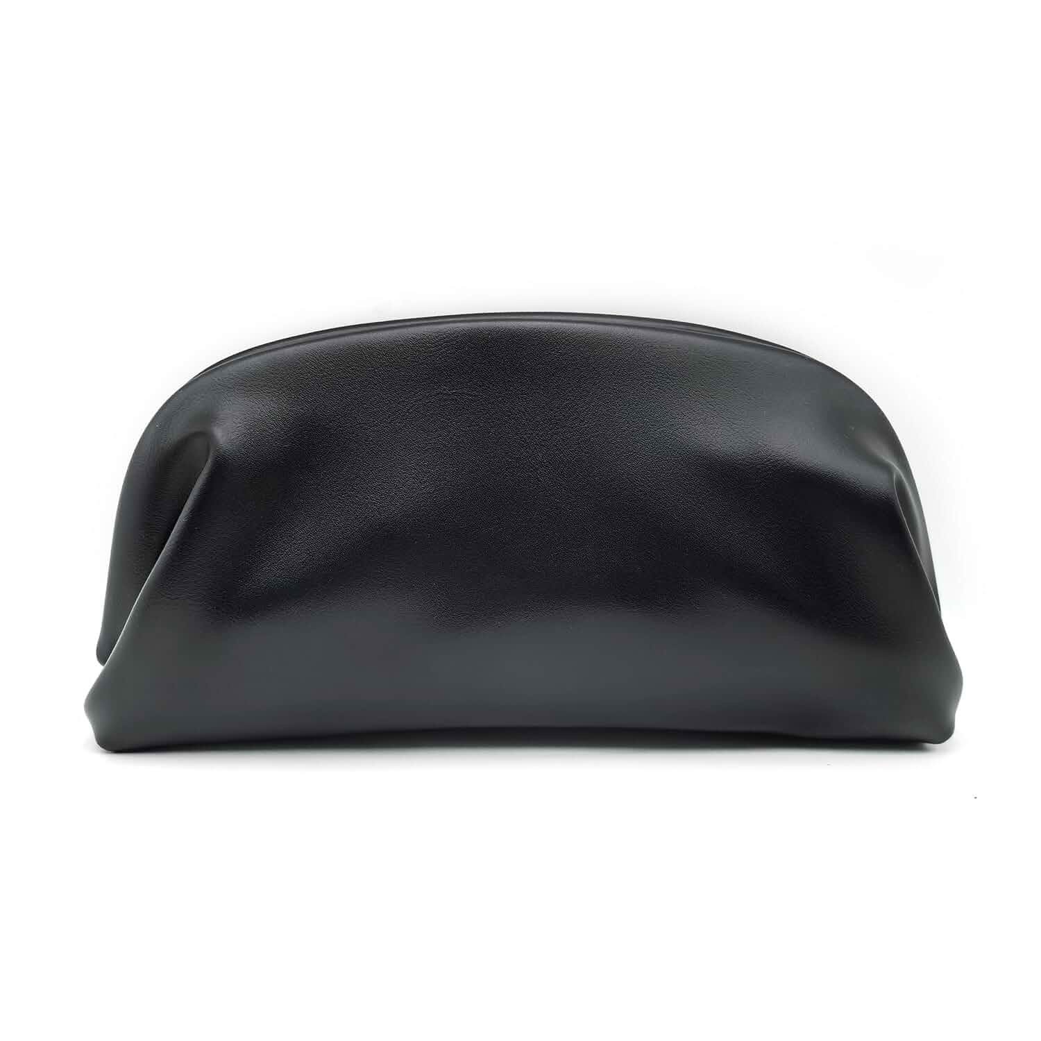 Wrinkle Cloud Formal Clutch Purse for Women with Metal Chain, Minimalist Solid Color Daily Shoulder Bag, Inner Snap Closure