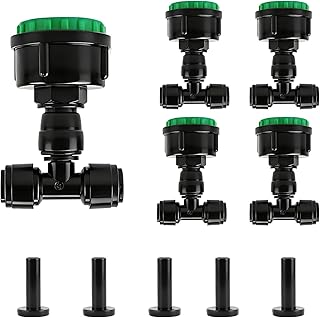 Kalolary 5 Stück 1/2" & 3/4" Wasserhahn Adapter mit 2-Wege, Schnellverbinder Hahnanschluss auf 1/4" Schlauch für Tropfbewässerung, Garten Bewässerungssystem, Landwirtschaft & Rasen