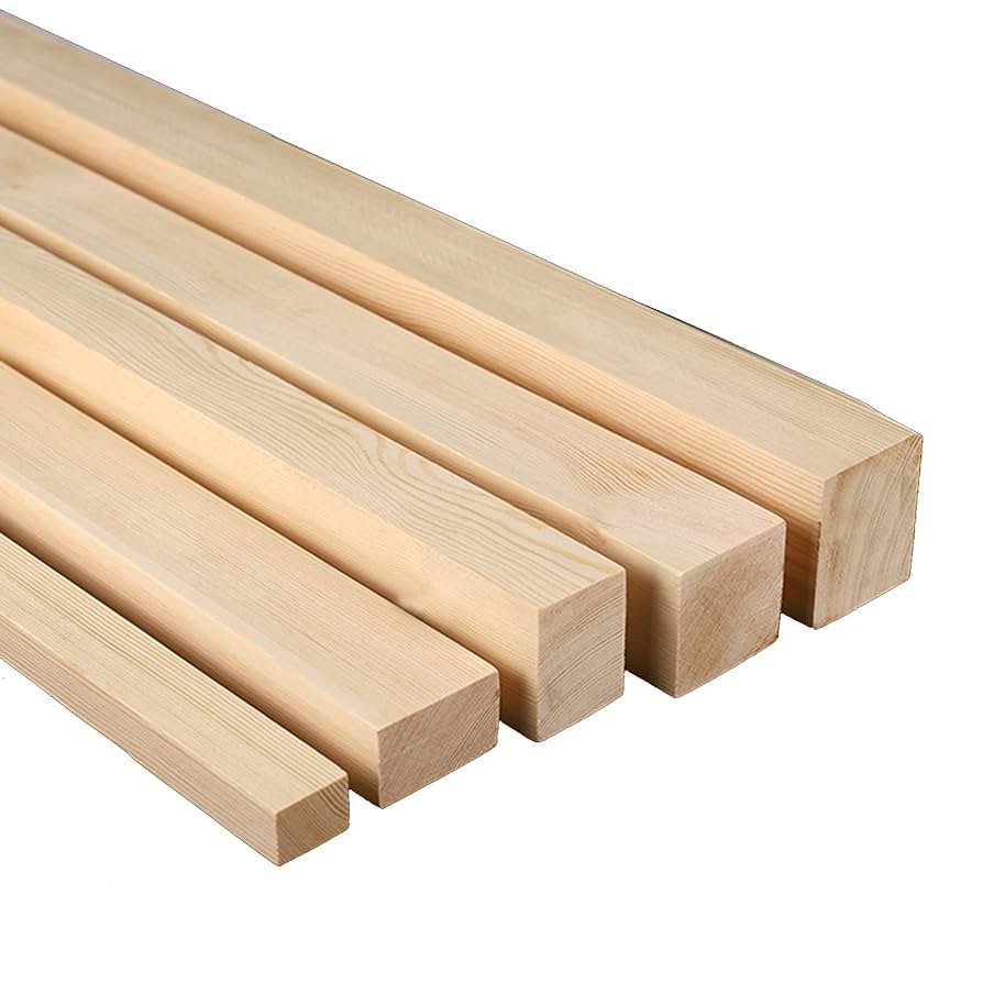 Amazon.co.jp: HJZALMI パインスクエア木の棒, 未完成の角材ダボ