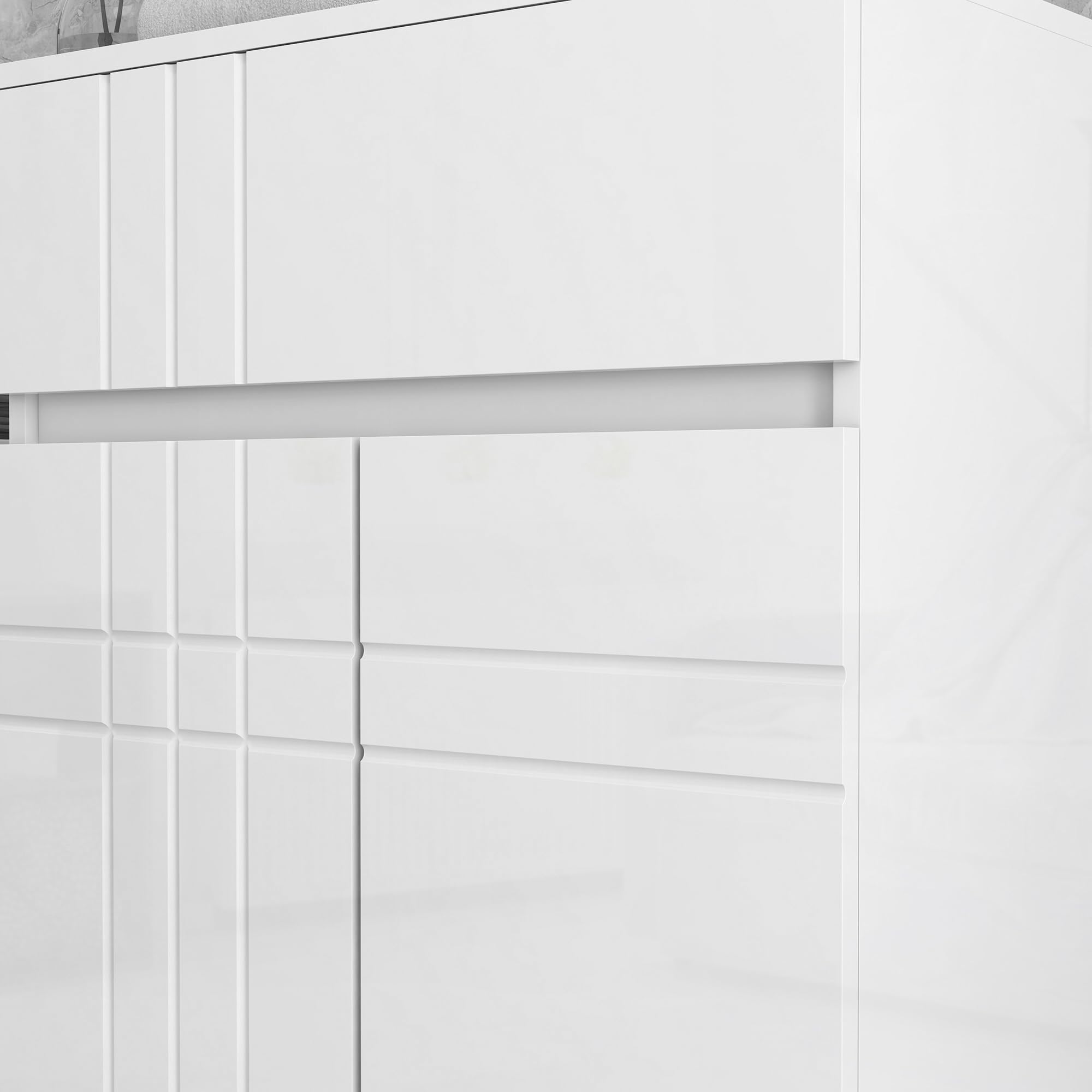 kleankin Meuble de Salle de Bain, 1 Tiroir, 2 Portes, 60 x 30 x 80 cm Blanc | Meuble de Rangement Sur Pied, Placard, Étagère Réglable, Finition Laquée