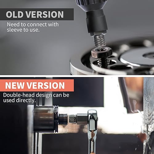 Miniatura 2 de REBRA Juego de 27 extractores de tornillos, kit de extracción de pernos fácil de sacar de 3/8 pulgadas, cabezal hexagonal multilínea para quitar