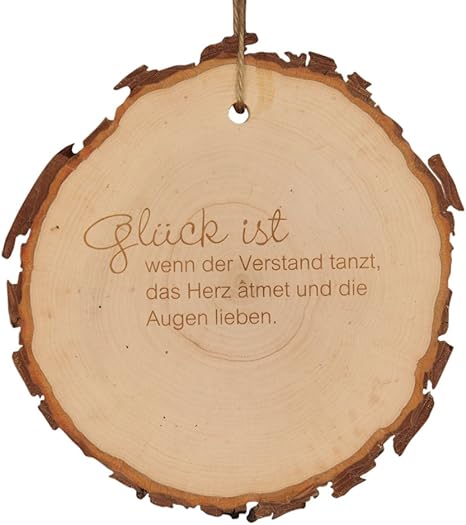 Baumscheibe Gluck Ist Wenn Der Verstand Tanzt Das Herz Atmet Und Die Augen Lieben Holzscheibe Mit Spruch Turanhanger Turschild Geschenkidee Geschenk Dekoration Wohnaccessoire Liebe Gluck Amazon De Kuche Haushalt Wohnen