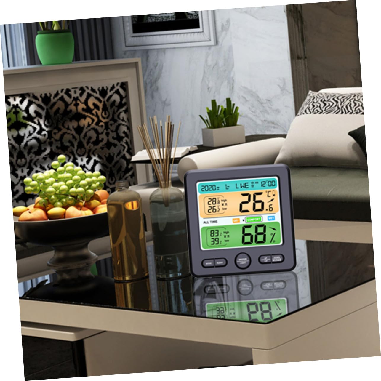 BESTonZON Termometro Digitale Misuratore di Umidità Interna Monitor della Temperatura per Cameretta Soggiorno Cucina Ufficio Dimensioni Pratiche Leggere Trasportabili