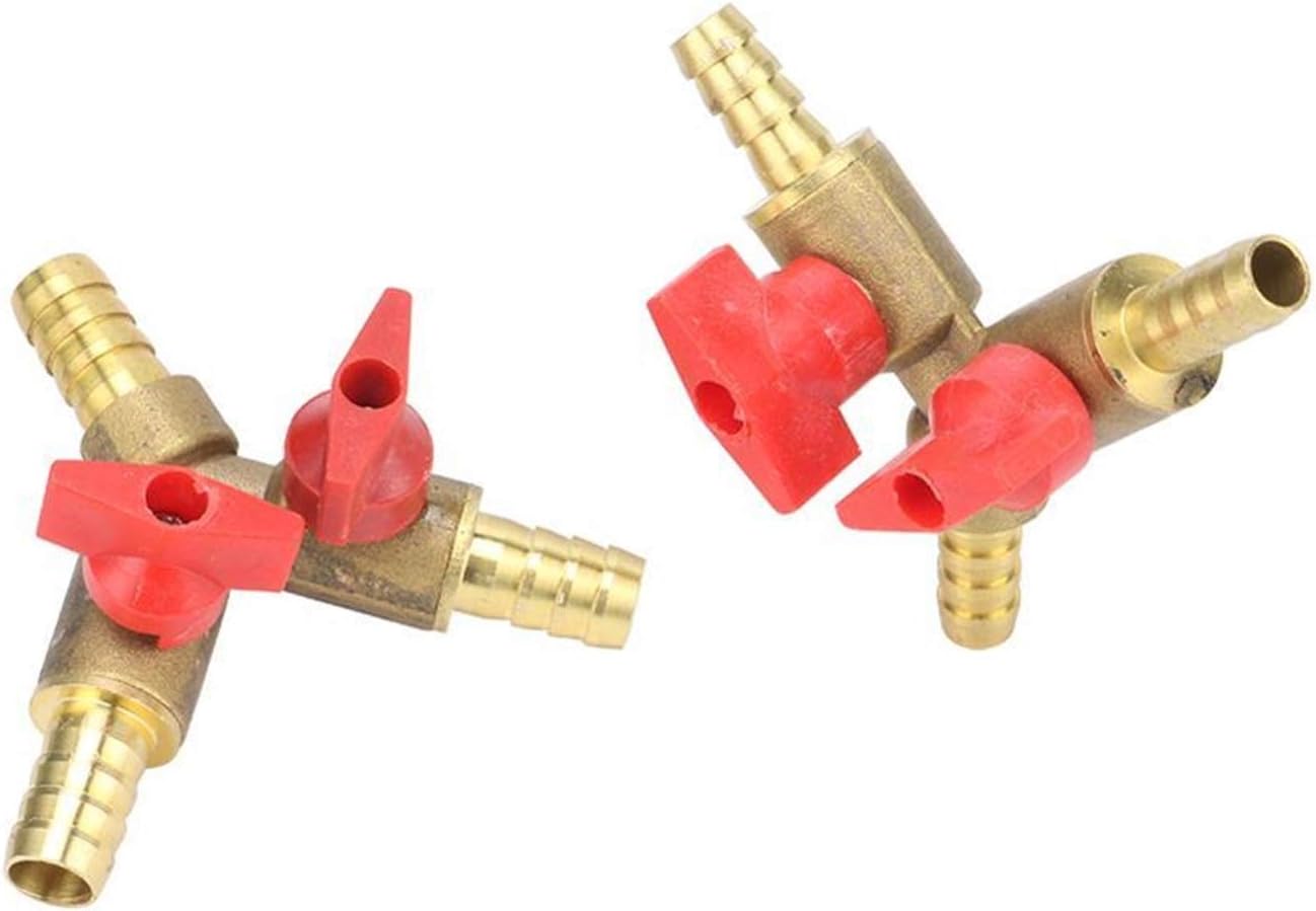 Hose Connector Adapter Barbed Connection Y Sbrass Valve Irrigation Water Pipe Hose Splitter Valve Gas Pipe Water Heater Water Controller/10Mm