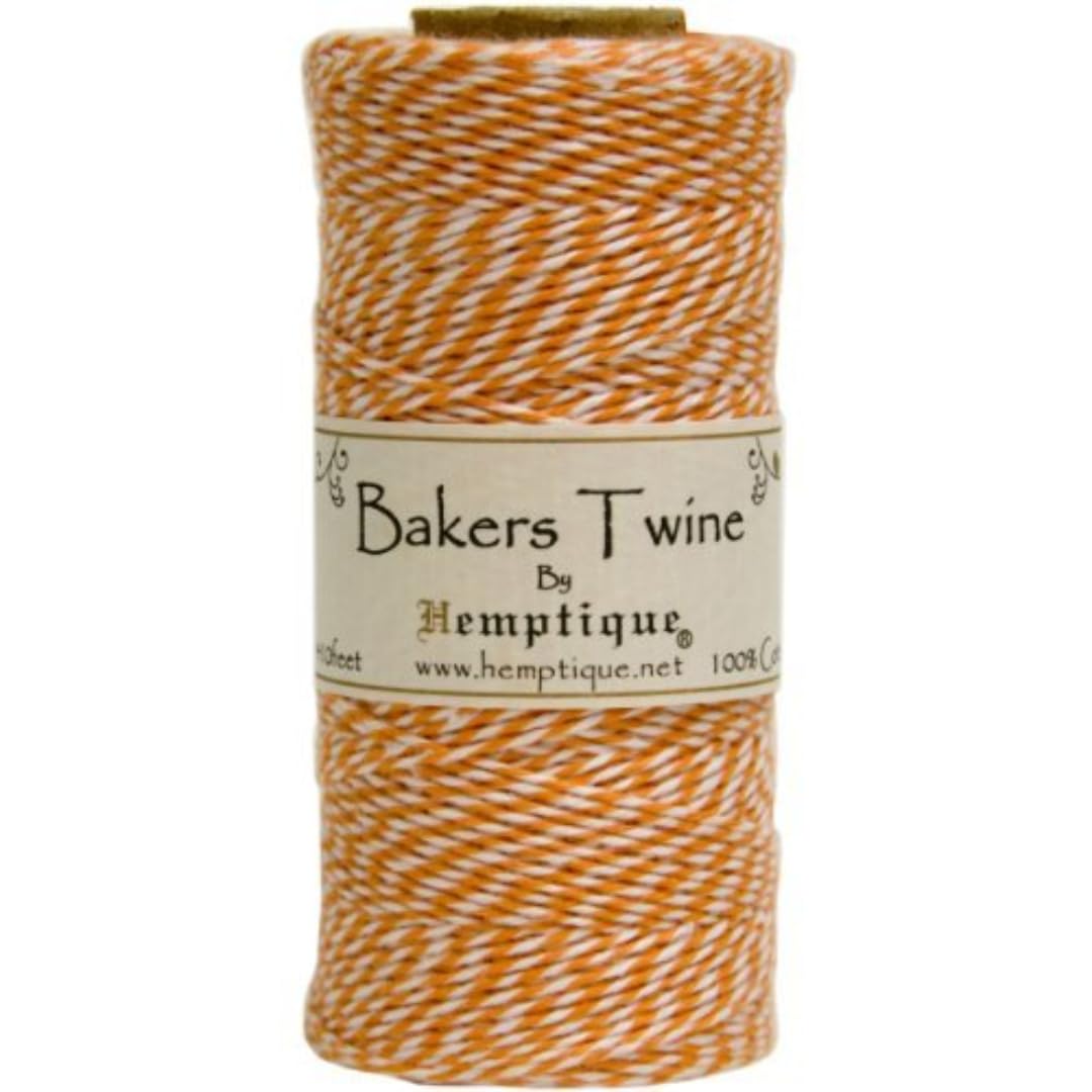 Hemptique Cotton Baker's Twine Spool 2-Ply 410'-Orange, Other, Multicoloured