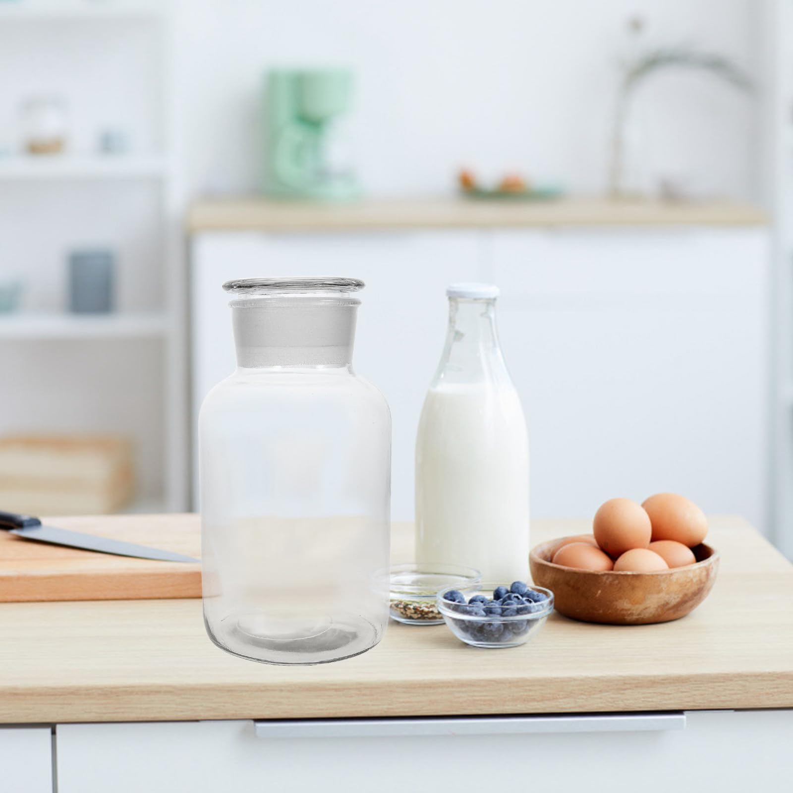 Großes Glas Vorratsglas 2, 5l, Luftdicht Verschließbar für Gewürze | Borosilikatglas, Breite Öffnung zum Einfachen Befüllen, Passend für Pfeffer und Andere Kleine Vorräte