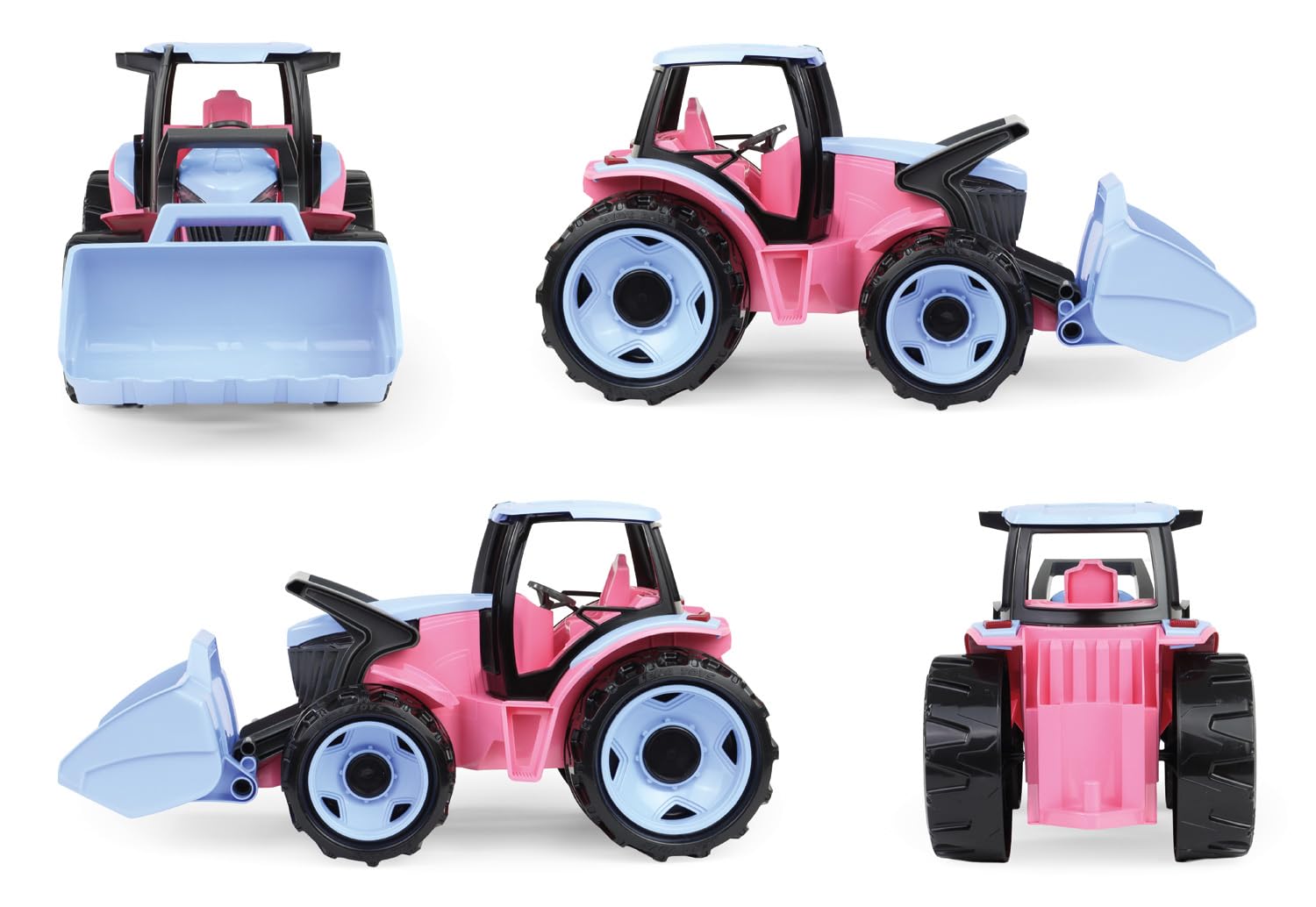 Lena GIGA Trucks Tractor con carga frontal rosa - Vehículo de construcción