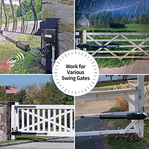 Topens A5131 Single Swing Gate Opener Medium Duty Automatic Gate Motor For Single Swing Gates Up To 16Ft, Electric Driveway Gate Operator Ac Powered With Remote Control Kit Solar Compatible #TOP6