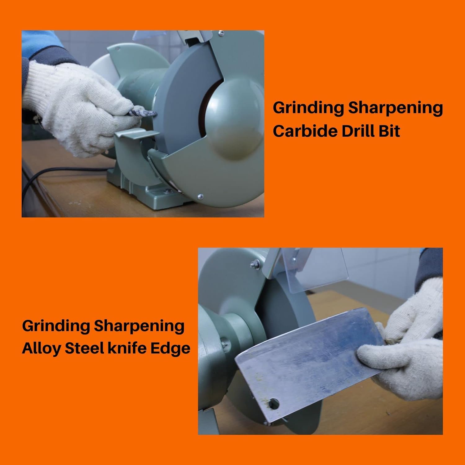 Bench Grinding Wheel 8 inch. for Sharpening Hard Alloy Tools, Products of Non-Metallic Materials. Green Silicon Carbide Abrasive. 5/8 Inch Arbor, 1 inch Thickness, 80 Grit