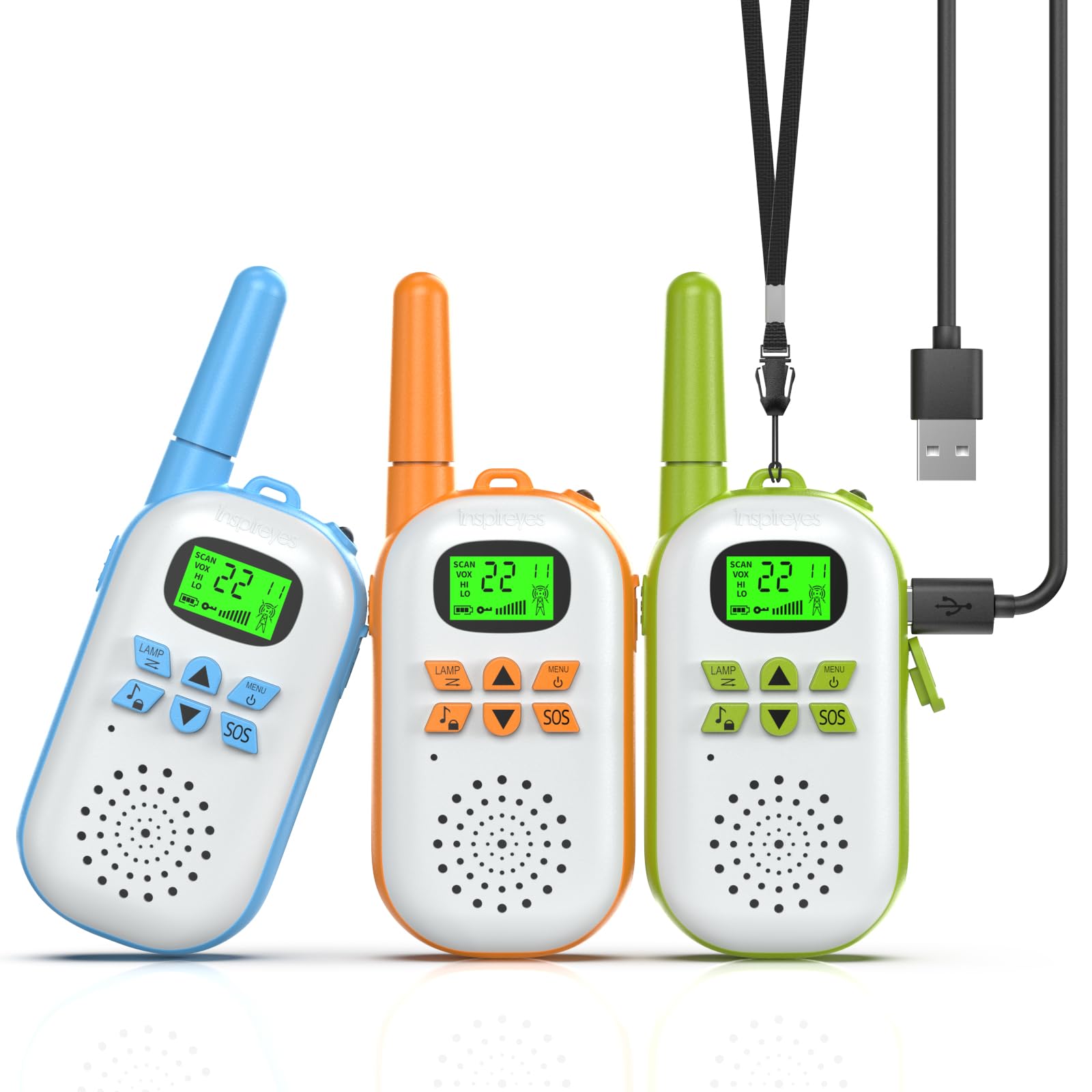 Inspireyes Walkie Talkie Kinder Aufladbar, Tarnung