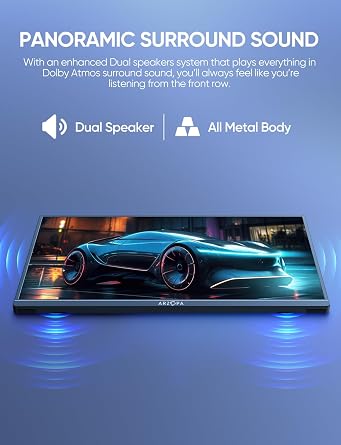 ARZOPA Portable Monitor 15.6'' FHD 1080P Portable Laptop Monitor IPS Computer External Screen USB C HDMI Display for PC MAC Phone Xbox PS5- A1 GAMUT