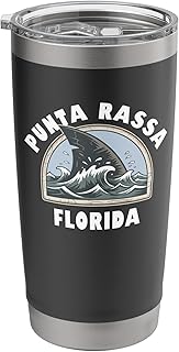 Punta Rassa Florida Vacation Beach Shark Fin Souvenir Stainless Steel Insulated Tumbler