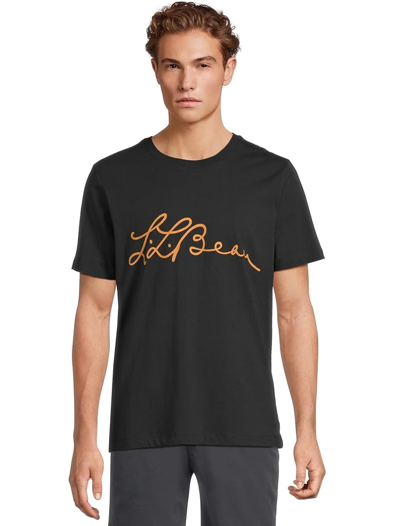 Black L.L.Bean Signature Premium Essential Graphic Tee, Short Sleeve