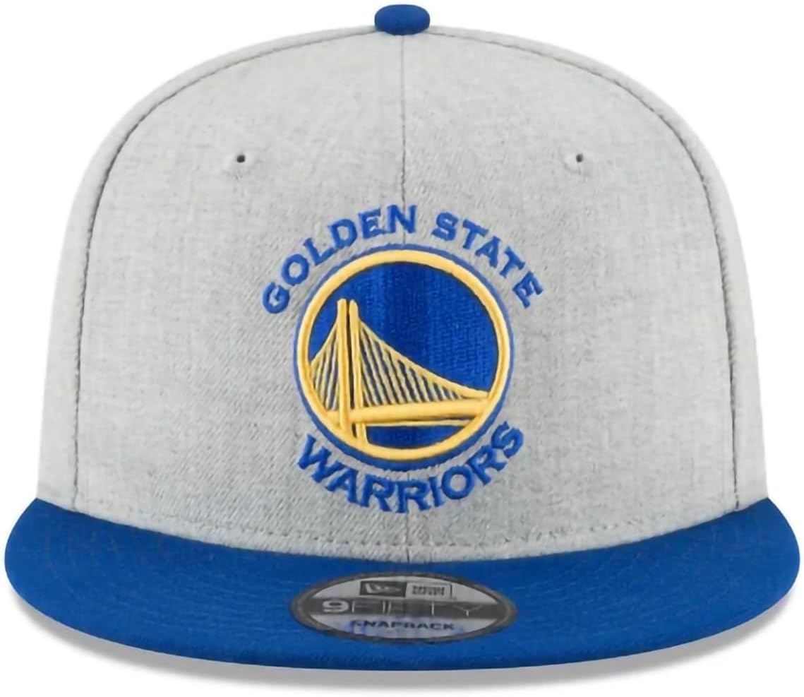 New Era NBA Golden State Warriors Gray Blue Basketball 9FIFTY Adjustable Snapback Hat Cap One Size Fits All - Image 2