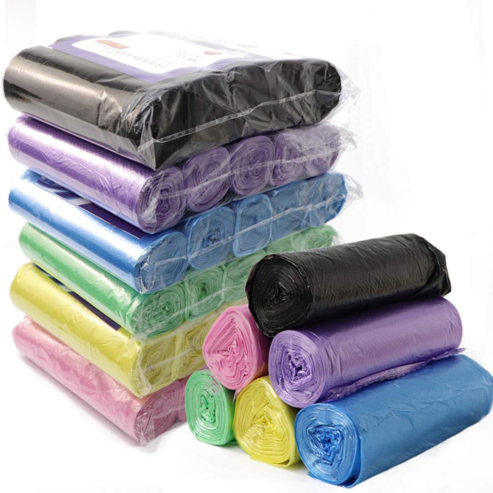 pittospwer 5 Rolls 100Pcs Garbage Bags Kitchen Storage Disposable Bag Household Garbage Pink