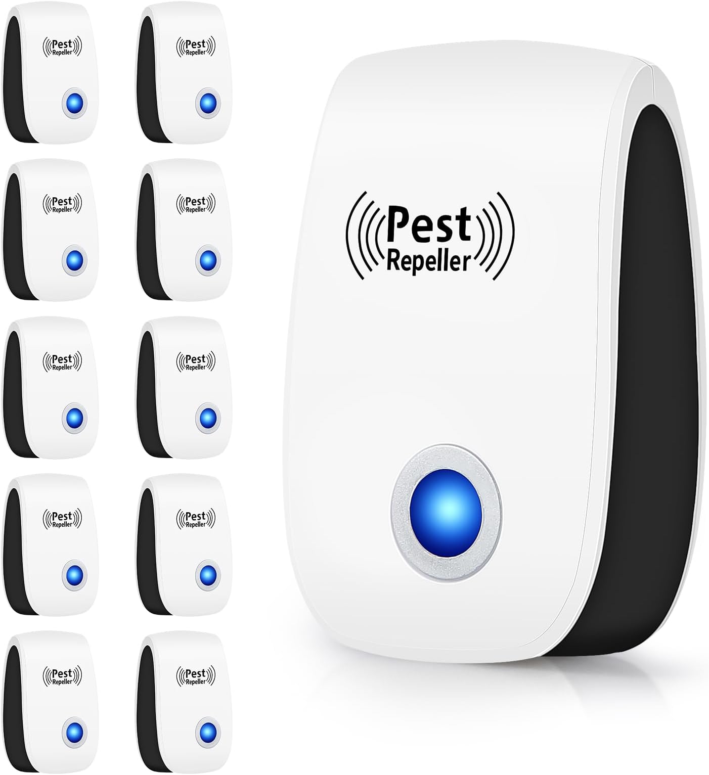 10Pack Upgraded Ultrasonic Pest Repeller Electronic Mouse Repellent Ultrasonic Plug in Rodent Repellent Indoor Sonic Electronic Plug in Pest Controlfor Insect,AntBugs,Mosquito,Rat,Spide,Cockroach