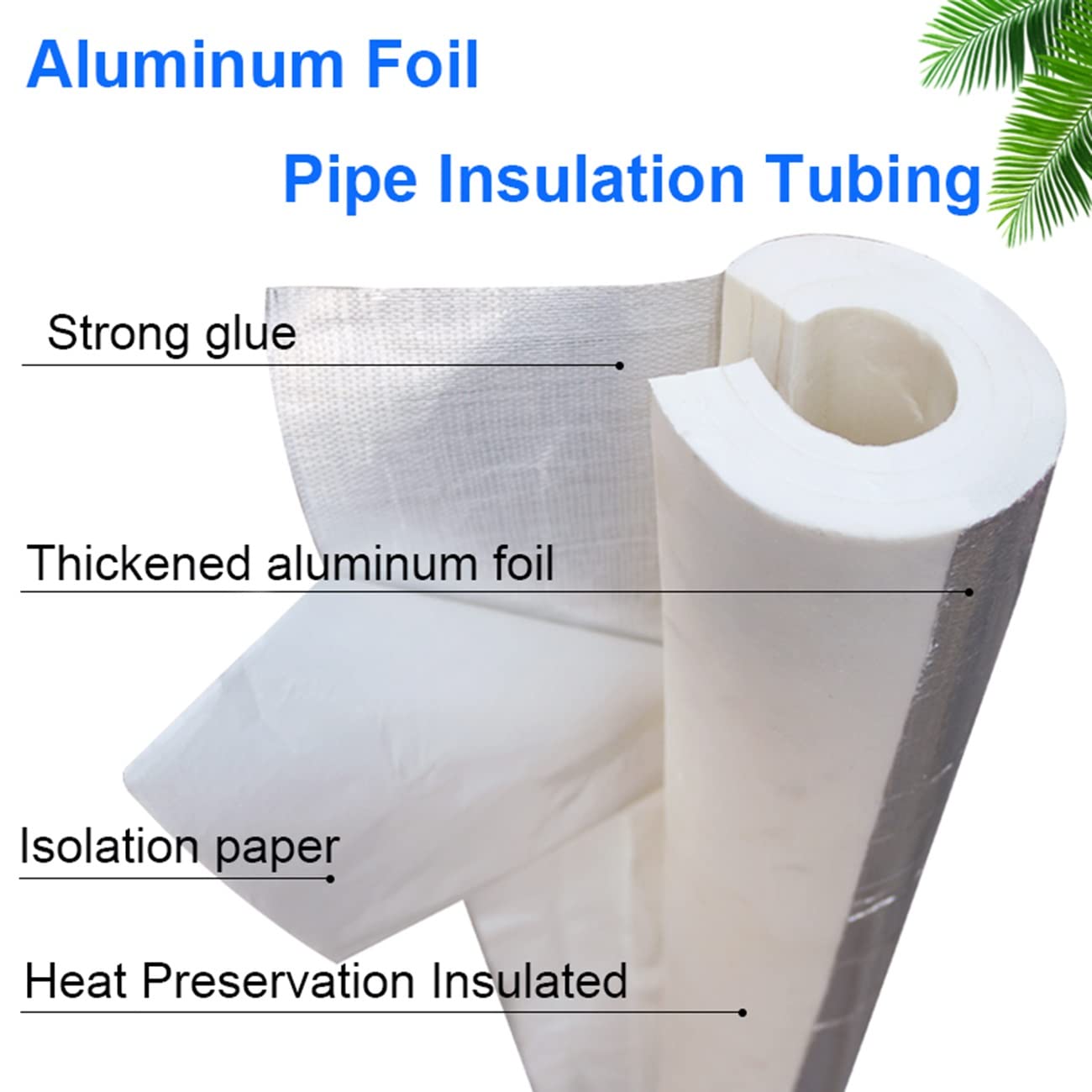 Coquilla Aislante De Papel De Aluminio Autoadhesivo Anticongelante Y Retardante, Aislamiento De Tuberías De 30mm De Espesor, ID 22-219mm, Para Tubería De Agua Fría Y Caliente ( Size : 219mmx30mm )