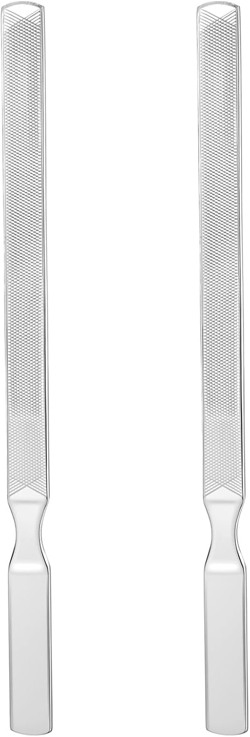 2 Pcs Heavy Duty Nail File 7IN Toenail Files for Thick Toenails Metal Nail Files for Women 4 Sides Design Nails Care Tool