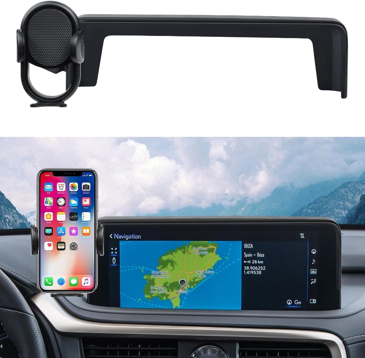 Autorder Car Phone Holder for Lexus RX 2020 2021 2022 Accessories Phone Mount 12.3-Inch Screen Cell Phone Automobile Cradles Hands-Free 360 Degree Rotation