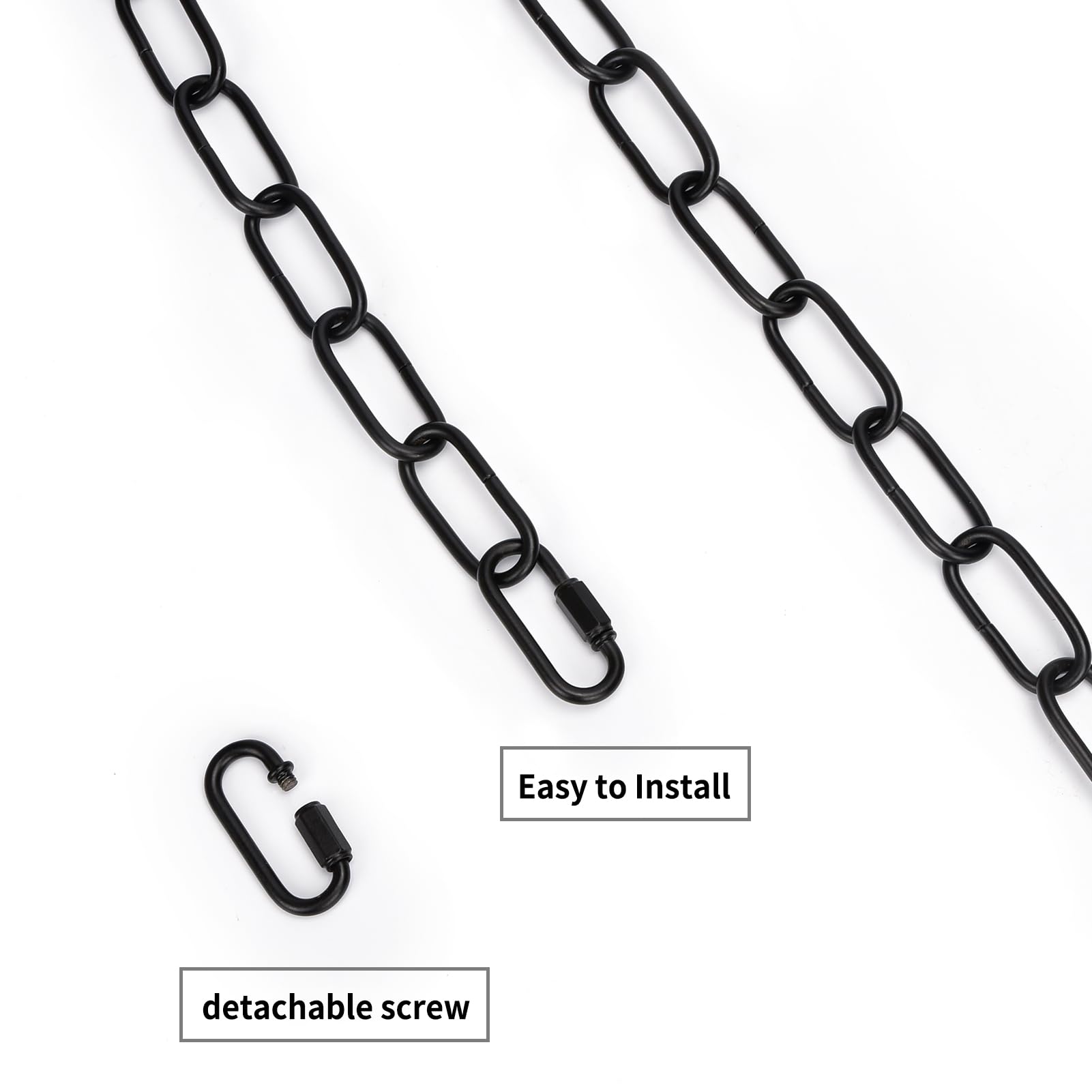 Chandelier Chain 6/10/15 Feet SANGLE SOPFFY Light Fixture Chain for Chandelier or Swag Light Fixtures,Lighting Chain Extension with Link Locks, Plant Hanging Chain(Black, 10 Feet) — Amazon image 3
