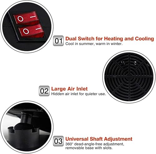 Miniatura 8 de MACHSWON Calentador de coche 2 en 1 portátil de alta potencia de calentamiento rápido y enfriamiento ventilador descongelador desempañador de