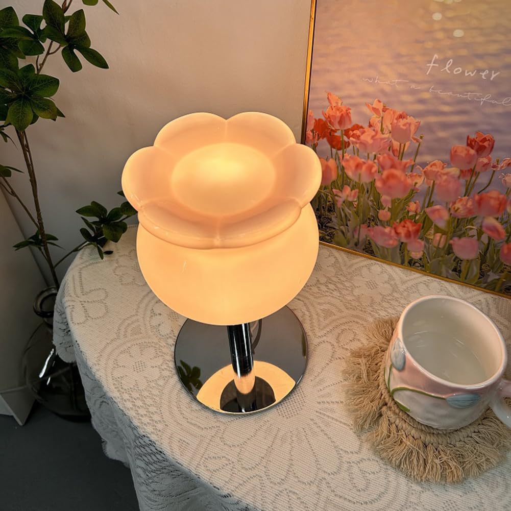 Lampa stołowa LED z przełącznikiem ściemniania, szklany klosz, lampa nocna, nowoczesne oświetlenie biurkowe, kabel wtykowy USB, dekoracyjna lampka nocna