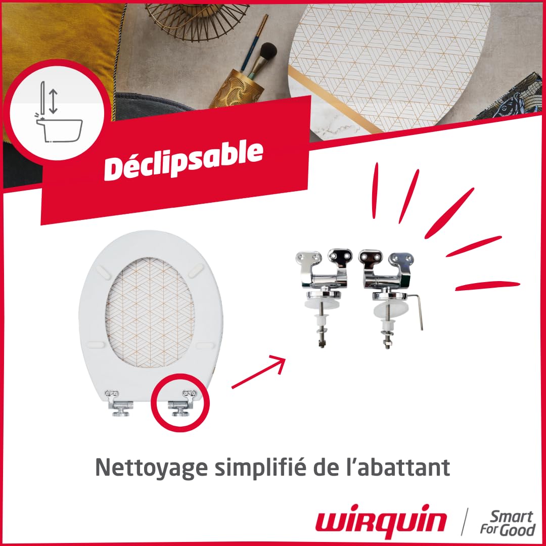 Wirquin 20723081 Deska sedesowa z hamulcem spadającym Diplomat 100% FSC, top fix, zdejmowana, marmurowa