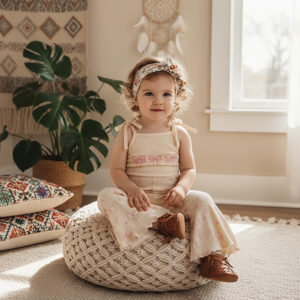 Twopumpkin Toddler Girl Summer Clothes Spaghetti Strap Jumpsuit Sleeveless Halter Romper Baby Bell Bottoms Outfit - Image 3