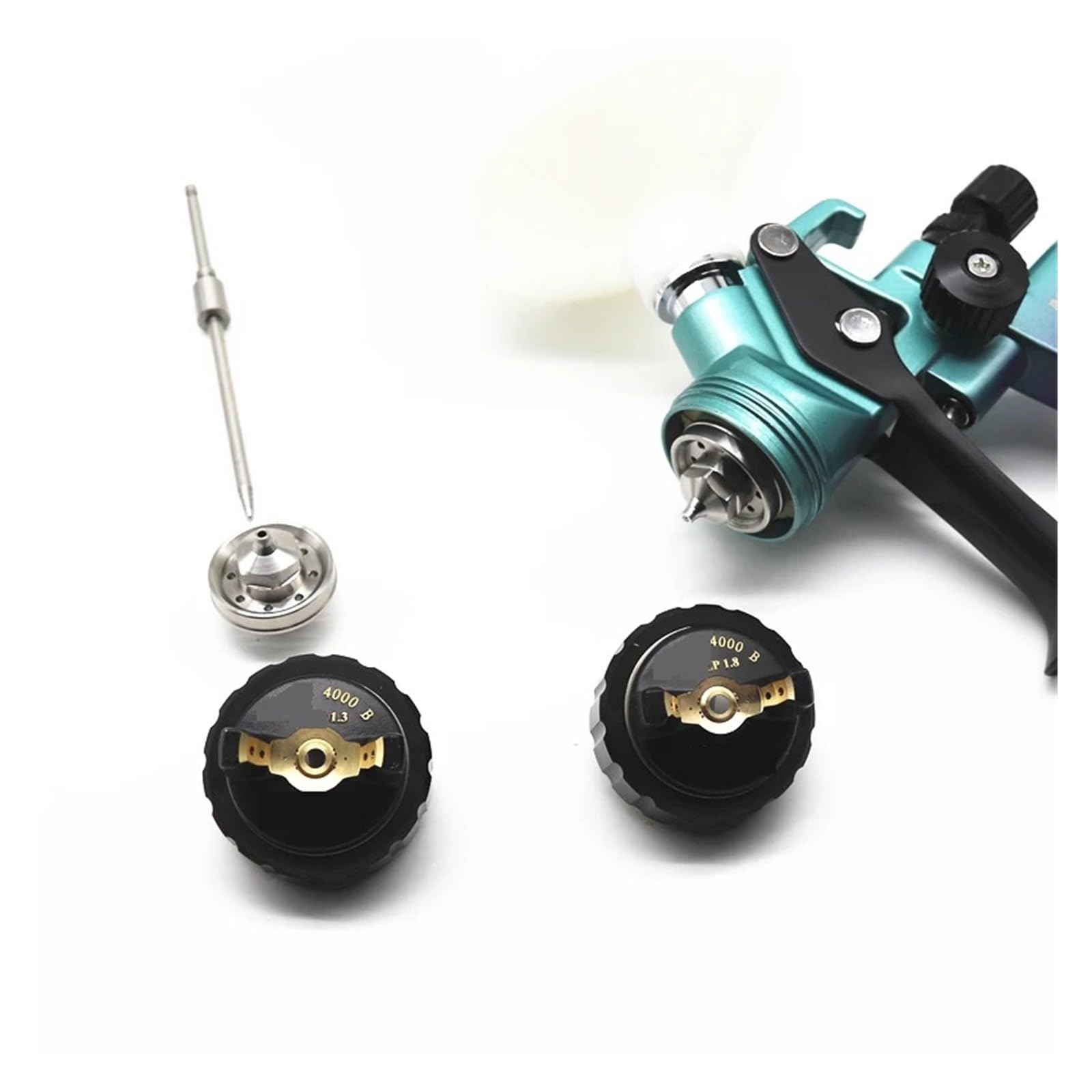 Pistolet Na Sprężone Powietrze 1.3mm Z Zestawem Dysz .8mm Naprawa Samochodów Do Malowania Natryskowego Aerograf Samochodu 4000B Wysoka Precyzja Atomizacji(B)